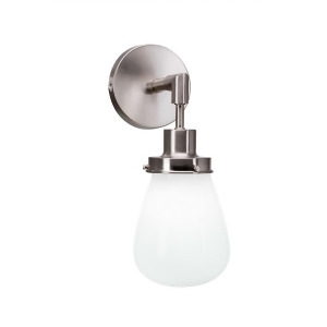 Toltec Meridian 1 Light Wall Sconce Nickel 5 White Shade 1231-Bn-470 - All