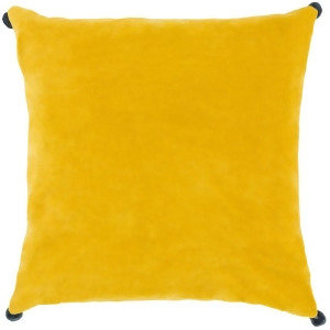 Velvet Poms by Surya Down Pillow Yellow/Navy 20 x 20 Vp007-2020d - All