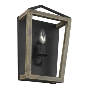 Feiss Gannet 1 Light Wall Sconce in Oak Wood/Forged Iron Wb1877wow-af - All