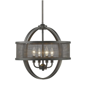 Golden Colson 4 Light Chandelier with shade Etruscan Bronze 3167-4Peb-eb - All