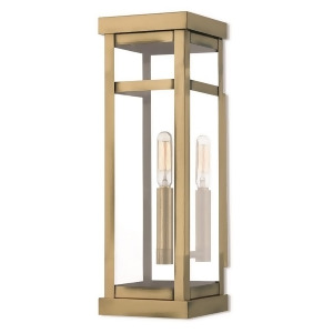 Livex Hopewell 1 Light Outdoor Wall Lantern in Antique Brass 15 h 20703-01 - All