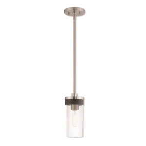 Livex Lighting Buttonwood 1 Light Mini Pendant in Brushed Nickel 41071-91 - All