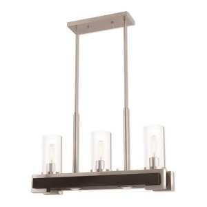Livex Lighting Buttonwood 5 Light Linear Chandelier in Brushed Nickel 41073-91 - All