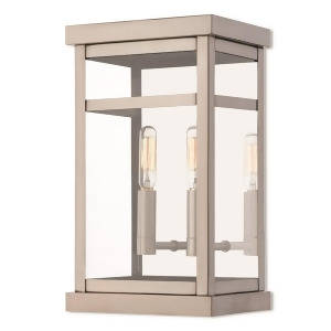 Livex Hopewell 2 Light Outdoor Wall Lantern in Brushed Nickel 7.5 w 20702-91 - All
