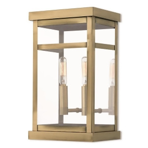 Livex Hopewell 2 Light Outdoor Wall Lantern in Antique Brass 7.5 w 20702-01 - All