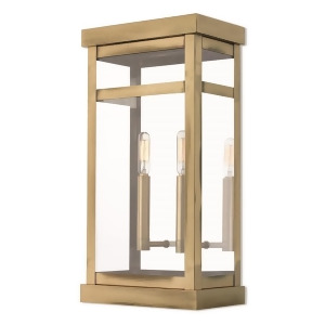 Livex Hopewell 2 Light Outdoor Wall Lantern in Antique Brass 18 h 20704-01 - All