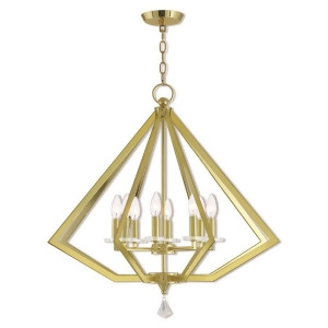 Livex Lighting Diamond 8 Light Chandelier in Polished Brass 50668-02 - All