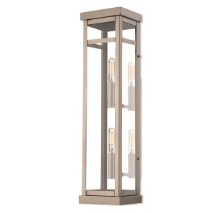 Livex Hopewell 2 Light Outdoor Wall Lantern in Brushed Nickel 5.5 w 20706-91 - All