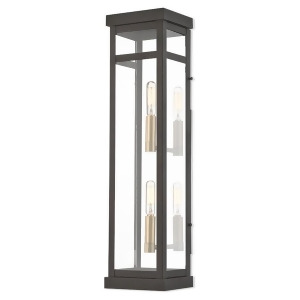 Livex Hopewell 2 Light Outdoor Wall Lantern in Bronze 5.5 w x 22 h 20706-07 - All