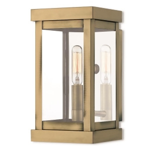 Livex Hopewell 1 Light Outdoor Wall Lantern in Antique Brass 9 h 20701-01 - All