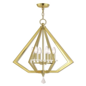 Livex Lighting Diamond 6 Light Chandelier in Polished Brass 50666-02 - All