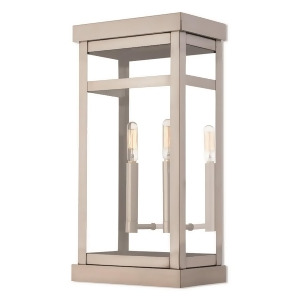 Livex Hopewell 2 Light Outdoor Wall Lantern in Brushed Nickel 9.25 w x 18 h 20704-91 - All