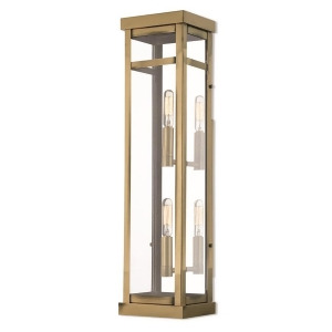 Livex Hopewell 2 Light Outdoor Wall Lantern in Antique Brass 5.5 w 20706-01 - All
