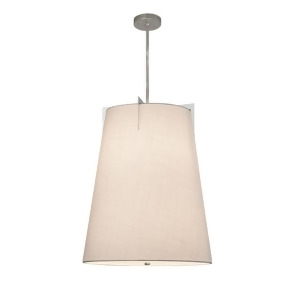 Justice Textile Drum Pendant in Polished Chrome Fab-9601-whte-crom-led3-2100 - All