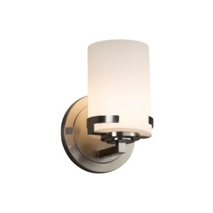Justice Design Fusion Wall Sconce in Brushed Nickel Fsn-8451-10-opal-nckl - All