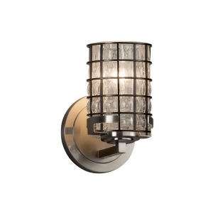 Justice Design Wire Glass Wall Sconce in Brushed Nickel Wgl-8451-10-grcb-nckl - All
