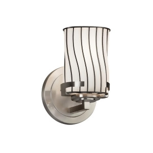 Justice Design Wire Glass Wall Sconce in Brushed Nickel Wgl-8451-10-swop-nckl - All