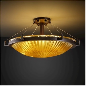 Justice Design Veneto Luce Ring 24 Semi-Flush Rnd Dk Brz and Gold Clear Led - All