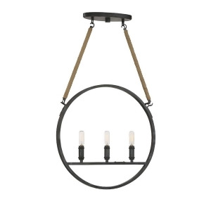 Savoy House Piccardy 3 Light Pendant in Rustic Black w/ Rope 7-9272-3-115 - All