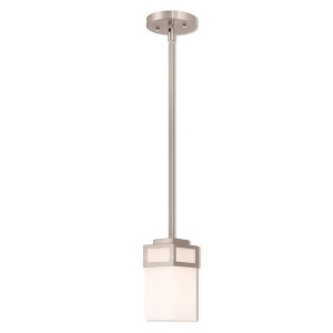 Livex Lighting Harding 1 Light Mini Pendant in Brushed Nickel 40191-91 - All