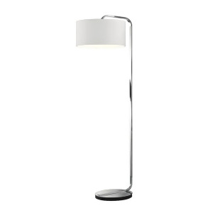 Arnsberg Cannes 1 Light Metal Floor Lamp w/White Shade Matte Nickel 400100107 - All