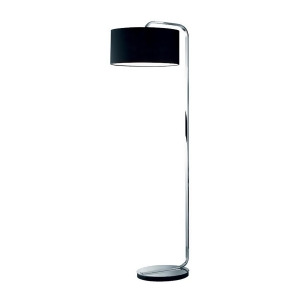 Arnsberg Cannes 1 Light Metal Floor Lamp w/Black Shade Chrome 400100106 - All