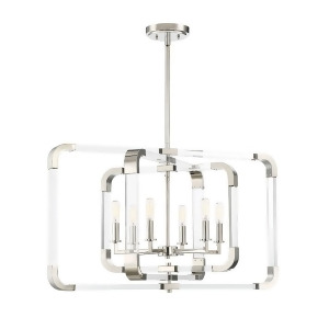 Savoy House Rotterdam 6 Light Pendant in Polished Nickel 7-1660-6-109 - All