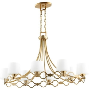 Quorum Durand 8 Light Oval Chandelier in Aged Brass 6521-8-80 - All