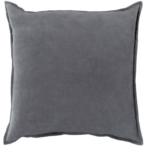 Cotton Velvet by Surya Down Fill Pillow Charcoal 18 Square Cv003-1818d - All