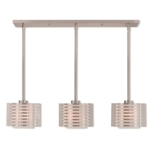 Livex Lighting Hilliard 3 Light Linear Chandelier in Brushed Nickel 41033-91 - All