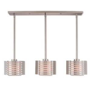 Livex Lighting Hilliard 3 Light Linear Chandelier in Polished Chrome 41033-05 - All