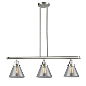 Innovations 3 Light Large Cone Island Light in Brushed Satin Nickel 213-Sn-g43 - All