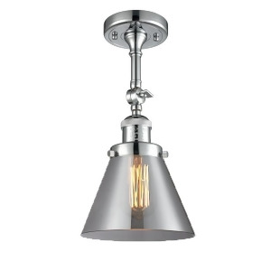 Innovations 1 Light Large Cone Semi-Flush Mount in Polished Chrome 201F-pc-g43 - All