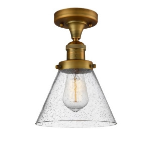 Innovations 1 Light Large Cone Semi-Flush Mount in Brushed Brass 517-1Ch-bb-g44 - All