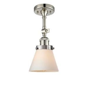 Innovations 1 Light Small Cone Semi-Flush Mount in Polished Nickel 201F-pn-g61 - All