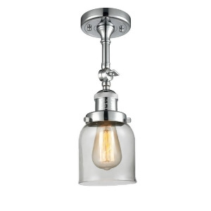 Innovations 1 Light Small Bell Semi-Flush Mount in Polished Chrome 201F-pc-g52 - All