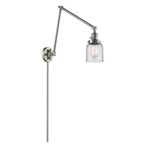 Innovations 1 Light Small Bell Double Swing Arm in Brushed Satin Nickel 238-Sn-g52 - All
