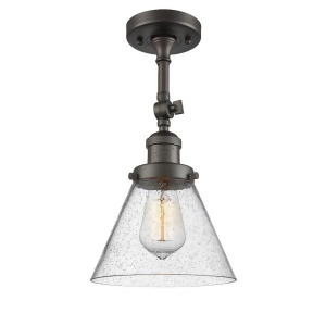 Innovations 1 Light Large Cone Semi-Flush Mount in Oiled Rubbed Bronze 201F-ob-g44 - All