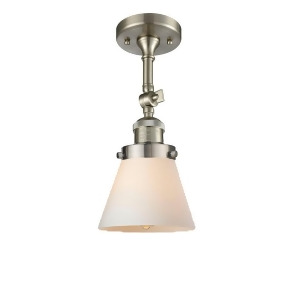Innovations 1 Light Small Cone Semi-Flush Mount in Brushed Satin Nickel 201F-sn-g61 - All