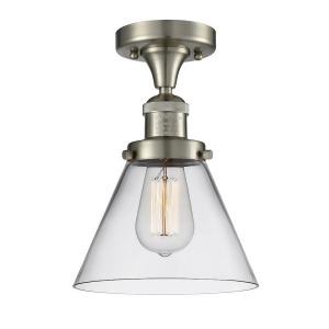 Innovations 1 Light Large Cone Semi-Flush Mount in Brushed Satin Nickel 517-1Ch-sn-g42 - All