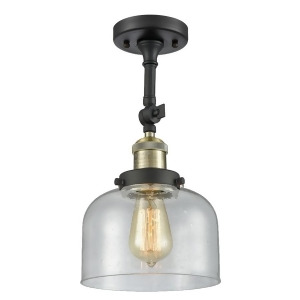 Innovations 1 Light Large Bell Semi-Flush Mount in Black/Brushed Brass 201F-bbb-g74 - All