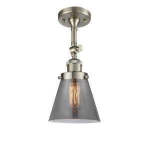 Innovations 1 Light Small Cone Semi-Flush Mount in Brushed Satin Nickel 201F-sn-g63 - All