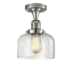 Innovations 1 Light Large Bell Semi-Flush Mount in Polished Nickel 517-1Ch-pn-g72 - All