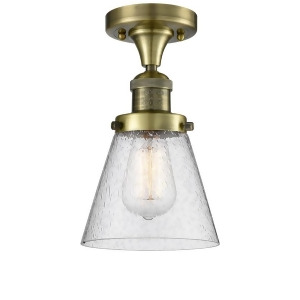 Innovations 1 Light Small Cone Flush Mount in Antique Brass 517-1Ch-ab-g64 - All