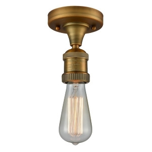 Innovations 1 Light Bare Bulb Semi-Flush Mount in Brushed Brass 517-1C-bb - All