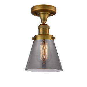 Innovations 1 Light Small Cone Semi-Flush Mount in Brushed Brass 517-1Ch-bb-g63 - All