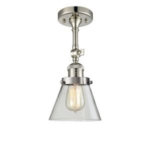 Innovations 1 Light Small Cone Semi-Flush Mount in Polished Nickel 201F-pn-g62 - All