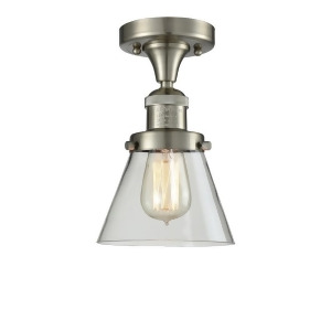 Innovations 1 Light Small Cone Semi-Flush Mount in Brushed Satin Nickel 517-1Ch-sn-g62 - All