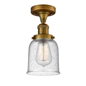 Innovations 1 Light Small Bell Semi-Flush Mount in Brushed Brass 517-1Ch-bb-g54 - All