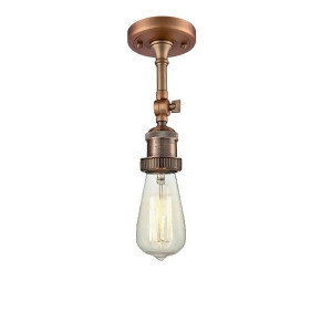 Innovations 1 Light Bare Bulb Semi-Flush Mount in Antique Copper 200F-ac - All